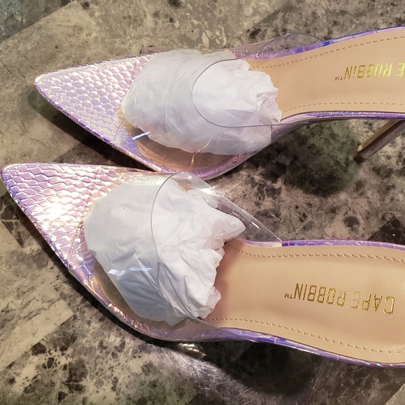 Transparent Clear Perspex High Heel IceSnake Print - Picture 4 of 8